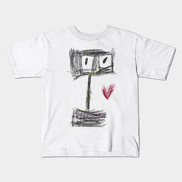 Love Robots Kids T-Shirt by OMEGAFIRESTUDIOS